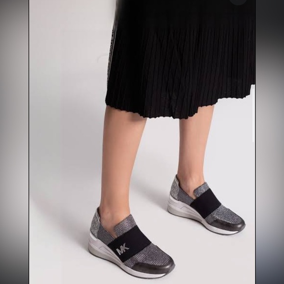 MICHAEL Michael Kors Felix Slip-On Wedge Trainers. - Picture 13 of 13